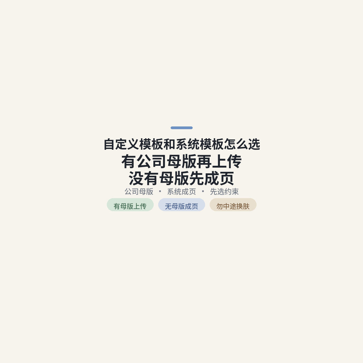 自定义模板和系统模板怎么选:有公司母版再上传,没有母版先成页